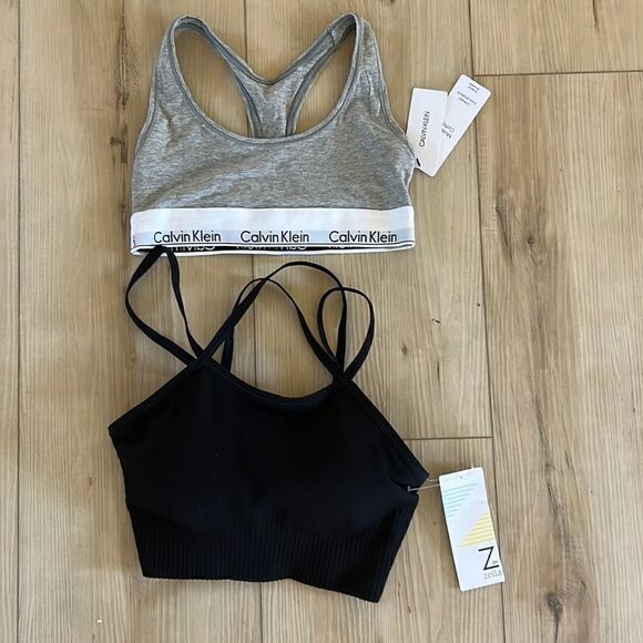Calvin Klein Bralette and a Zella workout bralette. NWT. BOTH SIZE SMALL - Picture 1 of 13